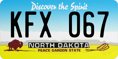 ND license plate KFX067