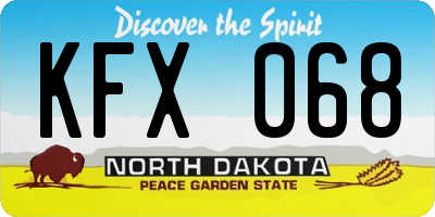 ND license plate KFX068