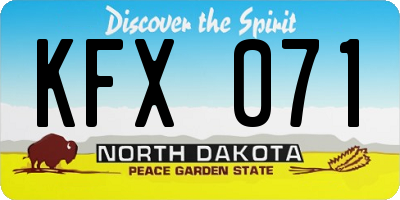 ND license plate KFX071