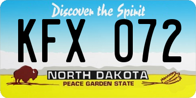 ND license plate KFX072