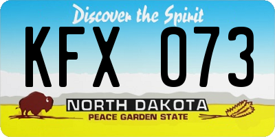 ND license plate KFX073