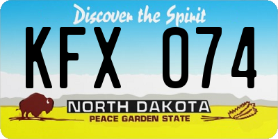 ND license plate KFX074