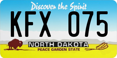 ND license plate KFX075
