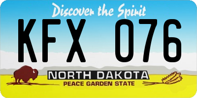 ND license plate KFX076