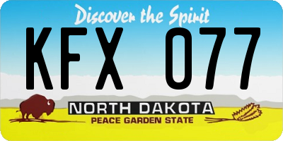 ND license plate KFX077