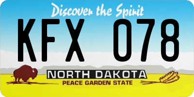 ND license plate KFX078
