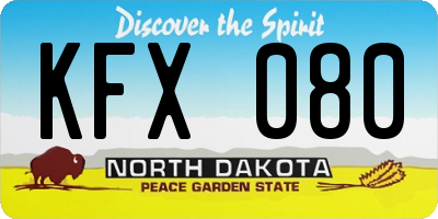 ND license plate KFX080