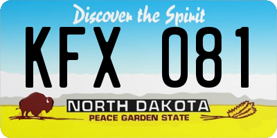 ND license plate KFX081