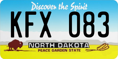 ND license plate KFX083