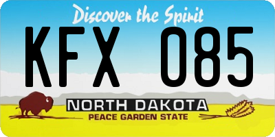 ND license plate KFX085