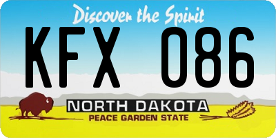 ND license plate KFX086