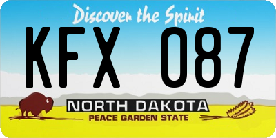 ND license plate KFX087