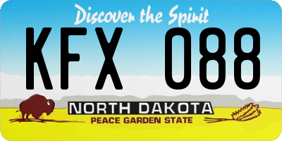ND license plate KFX088