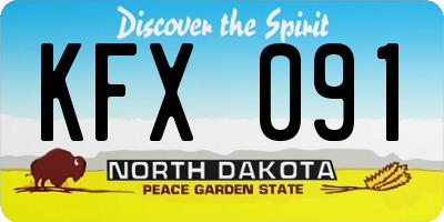ND license plate KFX091