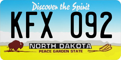 ND license plate KFX092
