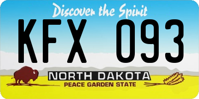 ND license plate KFX093