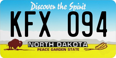 ND license plate KFX094