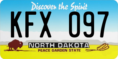 ND license plate KFX097