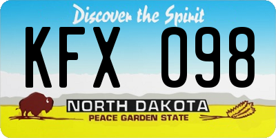 ND license plate KFX098