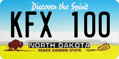 ND license plate KFX100