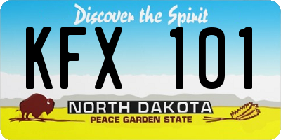 ND license plate KFX101