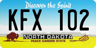 ND license plate KFX102