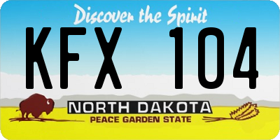 ND license plate KFX104