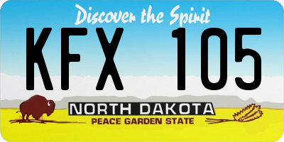 ND license plate KFX105