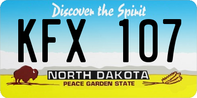 ND license plate KFX107