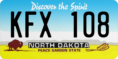 ND license plate KFX108