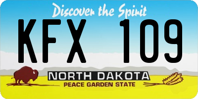 ND license plate KFX109