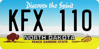 ND license plate KFX110