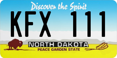 ND license plate KFX111