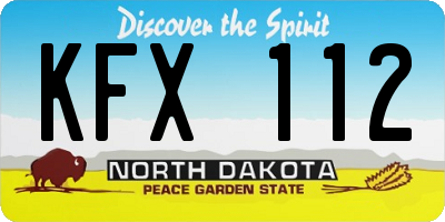 ND license plate KFX112