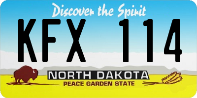 ND license plate KFX114