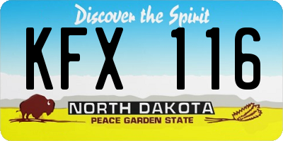 ND license plate KFX116