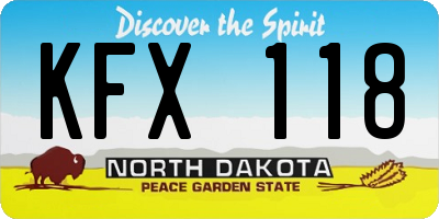 ND license plate KFX118
