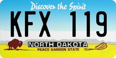 ND license plate KFX119