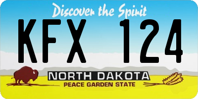 ND license plate KFX124