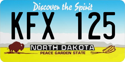ND license plate KFX125