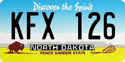 ND license plate KFX126