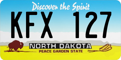 ND license plate KFX127