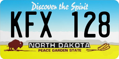 ND license plate KFX128