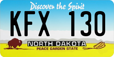 ND license plate KFX130