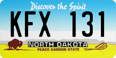 ND license plate KFX131