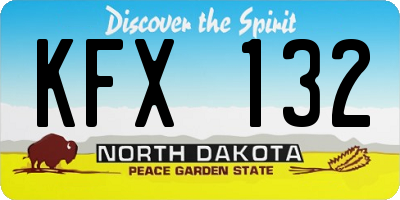 ND license plate KFX132