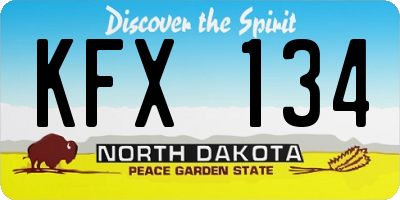 ND license plate KFX134