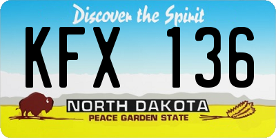 ND license plate KFX136