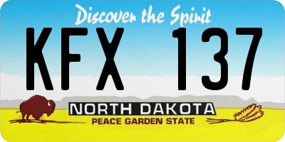 ND license plate KFX137
