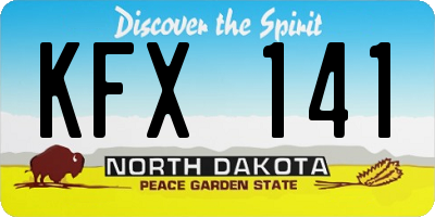 ND license plate KFX141